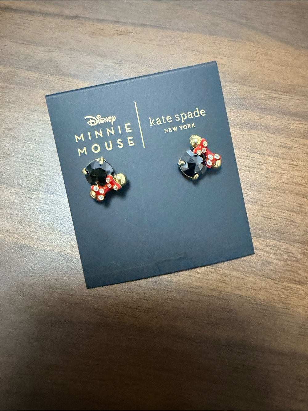 kate spade New York Black and Red Minnie Bow Stud Earrings